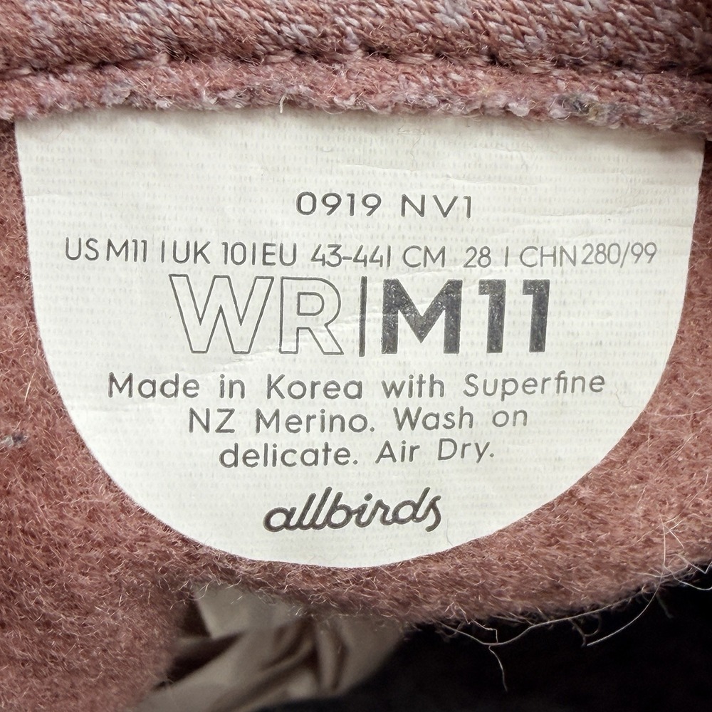Allbirds Wool Runners Men's 11 Mauve Purple Merino Wool Sneakers WR - Picture 6 of 12
